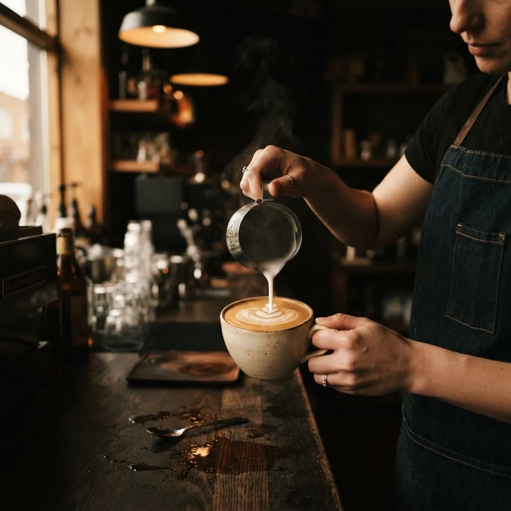 Barista menuang racikan kopi Gira